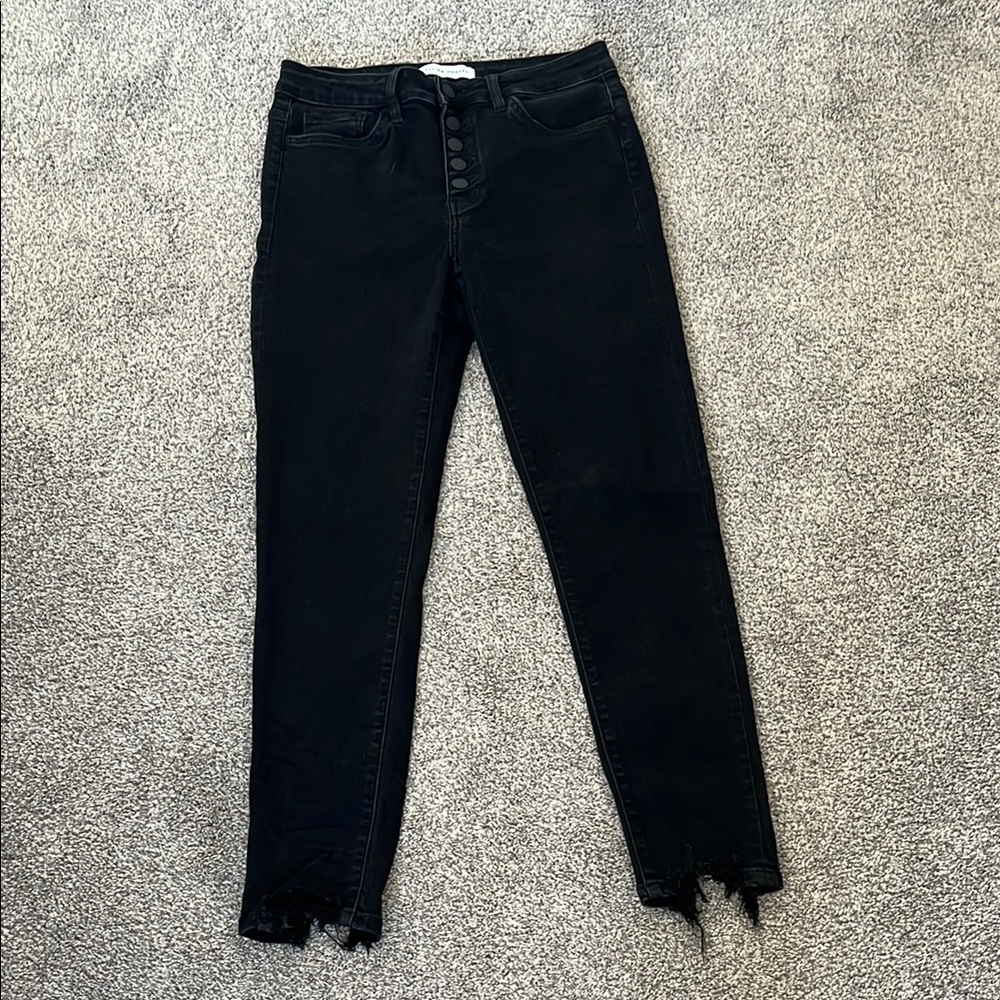 Flying Monkey Black Button Fly Fringe Ankle Size 28
